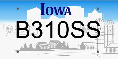 B310SS Iowa License Plate