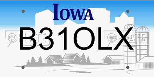 B31OLX Iowa License Plate