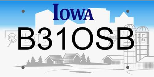 B31OSB Iowa License Plate