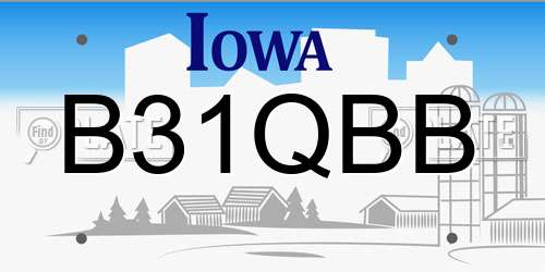 B31QBB Iowa License Plate