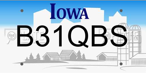 B31QBS Iowa License Plate