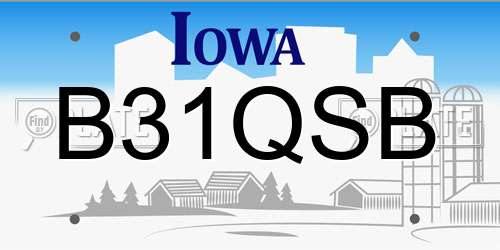 B31QSB Iowa License Plate