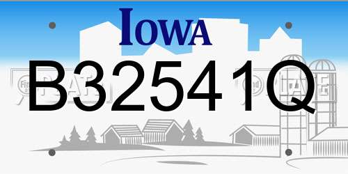 B32541Q Iowa License Plate