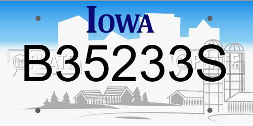 B35233S Iowa License Plate