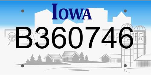B360746 Iowa License Plate