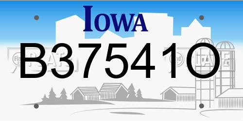 B37541O Iowa License Plate