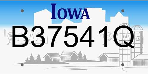 B37541Q Iowa License Plate