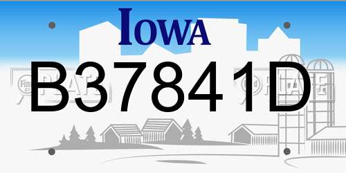 B37841D Iowa License Plate