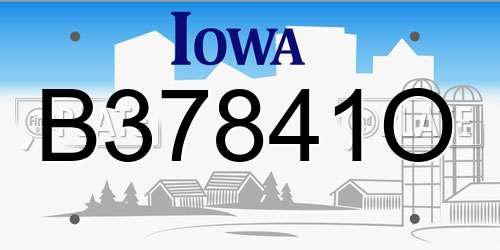 B37841O Iowa License Plate