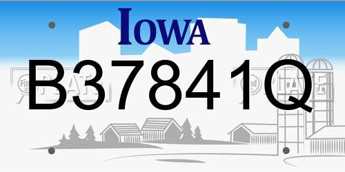 B37841Q Iowa License Plate