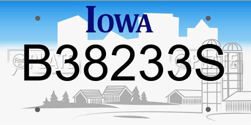B38233S Iowa License Plate