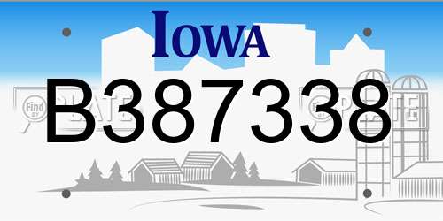 B387338 Iowa License Plate