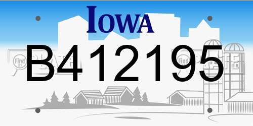 B412195 Iowa License Plate