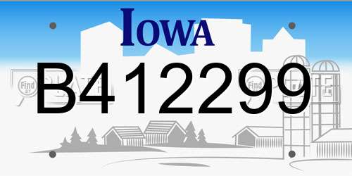 B412299 Iowa License Plate