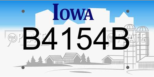 B4154B Iowa License Plate