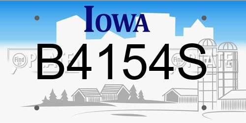 B4154S Iowa License Plate