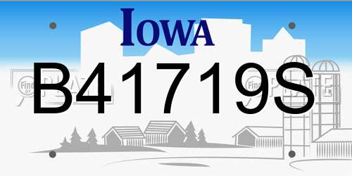 B41719S Iowa License Plate