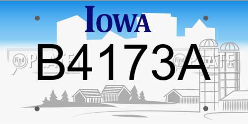 B4173A Iowa License Plate