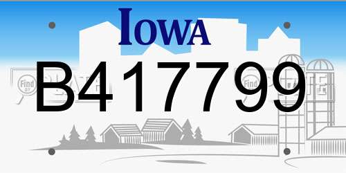 B417799 Iowa License Plate