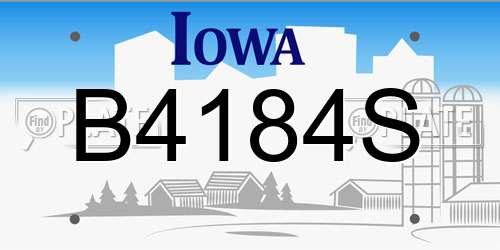 B4184S Iowa License Plate