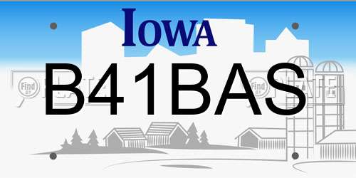 B41BAS Iowa License Plate