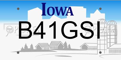 B41GSI Iowa License Plate