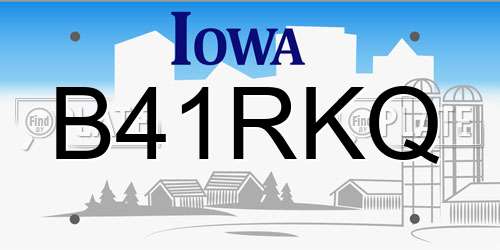 B41RKQ Iowa License Plate