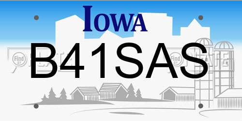 B41SAS Iowa License Plate