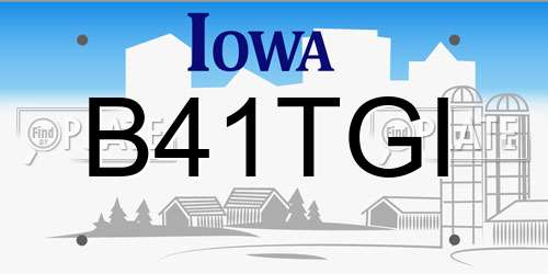 B41TGI Iowa License Plate