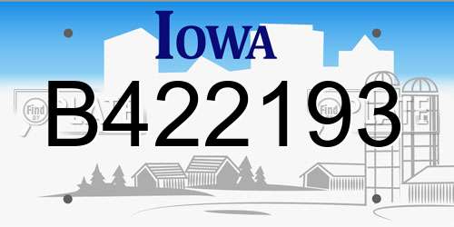 B422193 Iowa License Plate