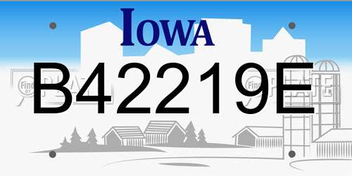 B42219E Iowa License Plate