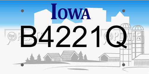 B4221Q Iowa License Plate