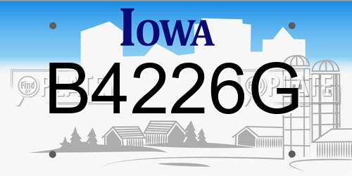 B4226G Iowa License Plate
