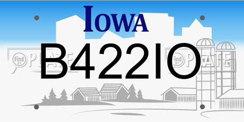 B422IO Iowa License Plate