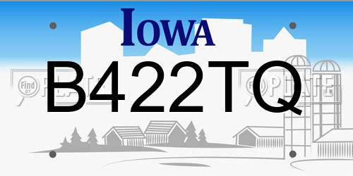 B422TQ Iowa License Plate