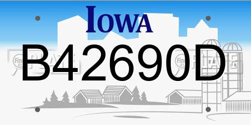 B42690D Iowa License Plate