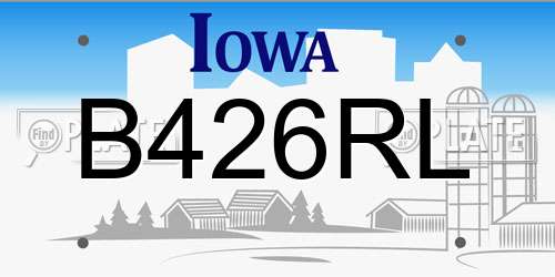 B426RL Iowa License Plate