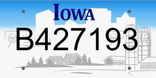 B427193 Iowa License Plate