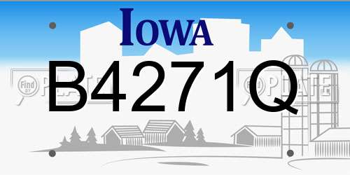 B4271Q Iowa License Plate