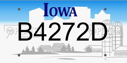 B4272D Iowa License Plate