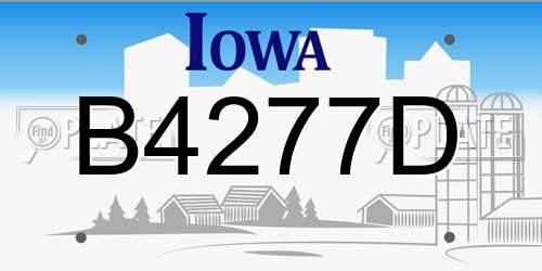 B4277D Iowa License Plate