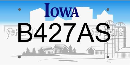 B427AS Iowa License Plate