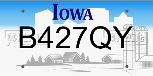 B427QY Iowa License Plate
