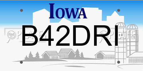 B42DRI Iowa License Plate