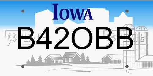 B42OBB Iowa License Plate