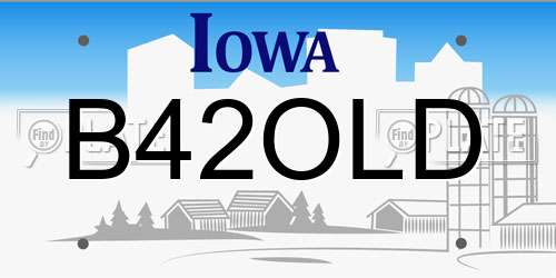 B42OLD Iowa License Plate