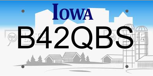 B42QBS Iowa License Plate