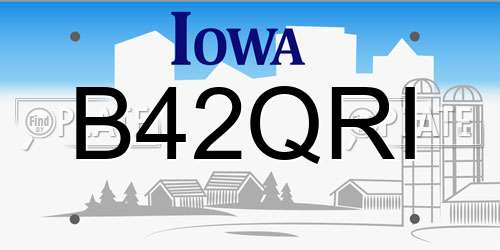 B42QRI Iowa License Plate