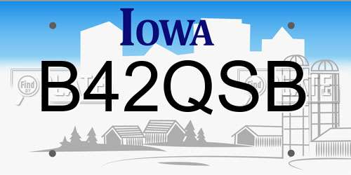 B42QSB Iowa License Plate