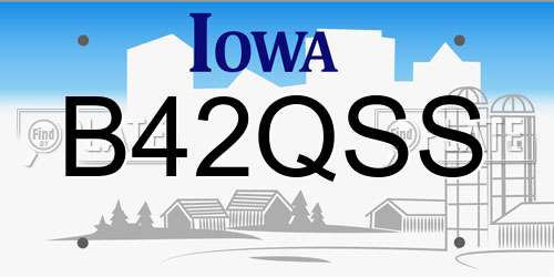 B42QSS Iowa License Plate